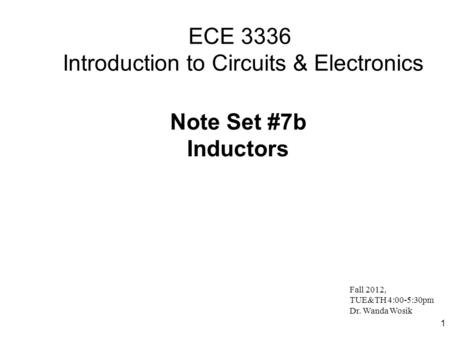 ECE 3336 Introduction to Circuits & Electronics