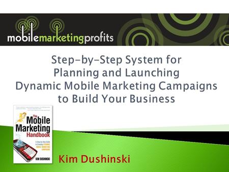 Kim Dushinski.  The Big Picture  A few campaign examples to get your mind going with possibilities  Solid strategy you can follow  Straight talk about.