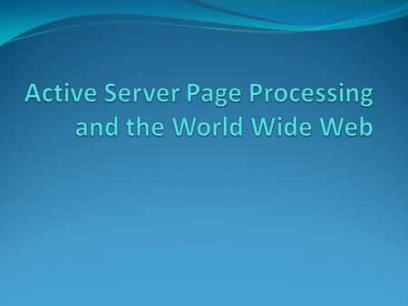 The Module Road Map Assignment 1 Road Map We will look at… Internet / World Wide Web Aspects of their operation The role of clients and servers ASPX.