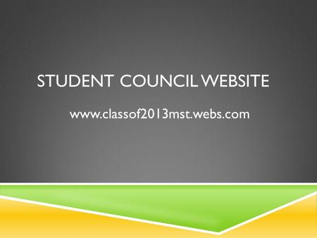 STUDENT COUNCIL WEBSITE www.classof2013mst.webs.com.