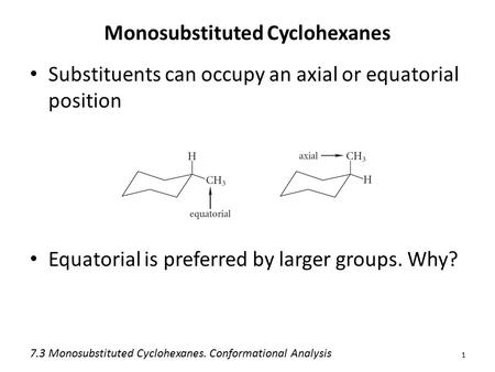 Monosubstituted Cyclohexanes