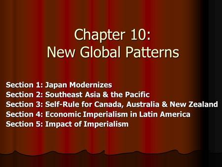 Chapter 10: New Global Patterns