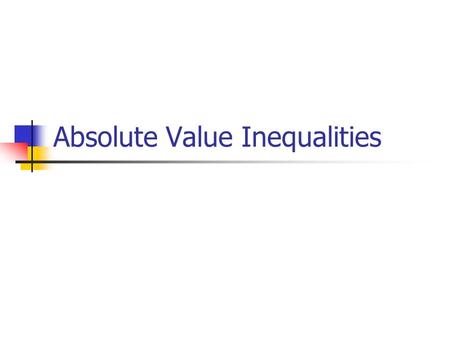 Absolute Value Inequalities