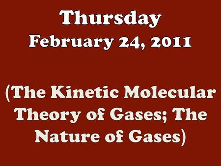 NOTE: You do not have to write down this Bell Ringer! Which phase of matter has particles (atoms or molecules) that are spaced widely apart and moving.