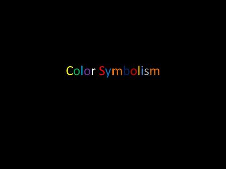 Color Symbolism.