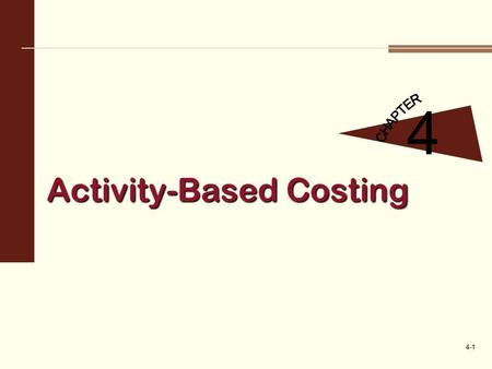 Activity-Based Costing