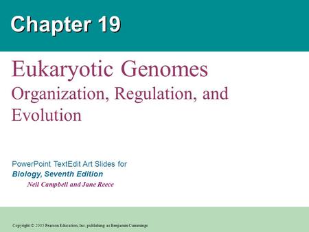 Copyright © 2005 Pearson Education, Inc. publishing as Benjamin Cummings PowerPoint TextEdit Art Slides for Biology, Seventh Edition Neil Campbell and.