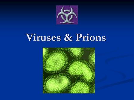 Viruses & Prions What is a virus??? What is a virus??? A virus is neither dead nor alive! A virus is neither dead nor alive! What is to be alive? What.