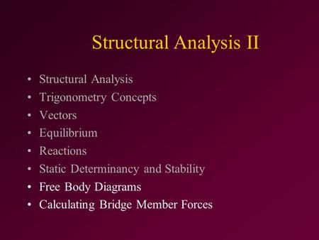 Structural Analysis II