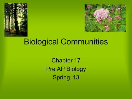 Biological Communities