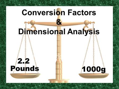 Conversion Factors & Dimensional Analysis