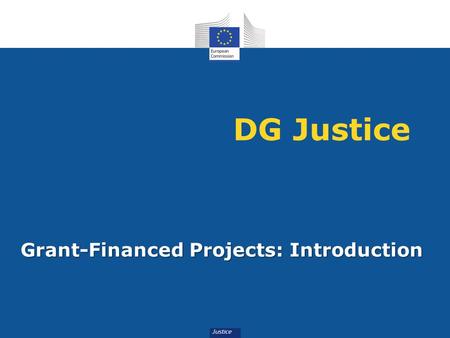 DG Justice Grant-Financed Projects: Introduction.