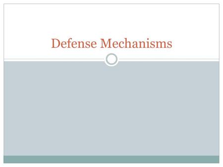 Defense Mechanisms. Freud’s view…. We use defense mechanisms to deal with the conflict between the id and superego. He has 7 of them, but his philosophy.