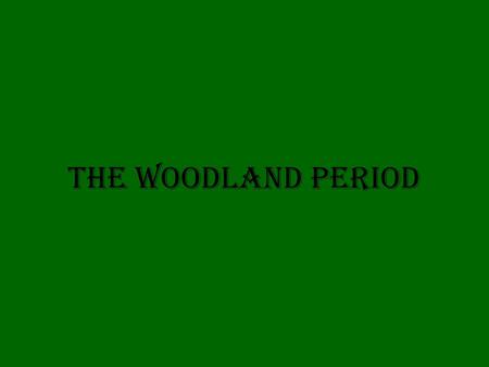 The Woodland Period.