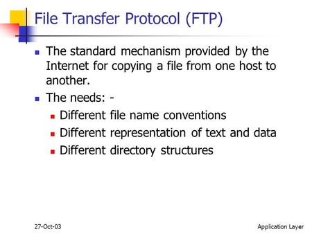 File Transfer Protocol (FTP)