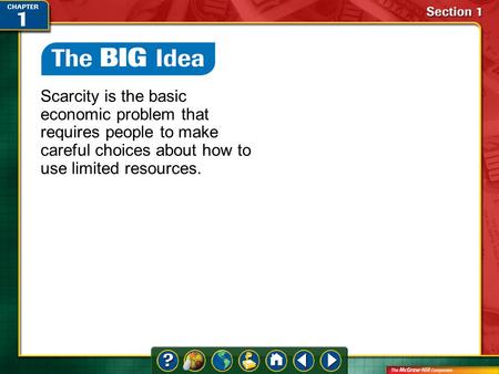 Chapter Intro 2 Scarcity is the basic economic problem that requires people to make careful choices about how to use limited resources.