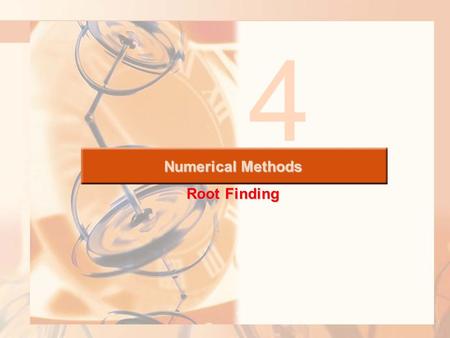 Numerical Methods Root Finding 4. Fixed-Point Iteration---- Successive Approximation Many problems also take on the specialized form: g(x)=x, where we.