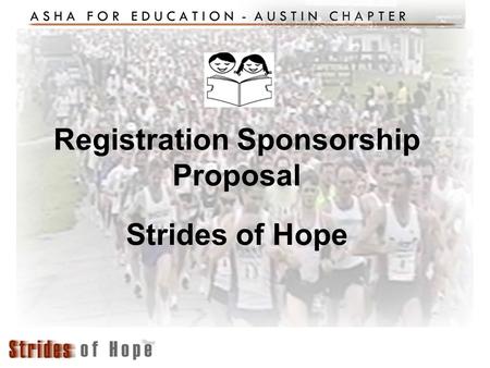 Registration Sponsorship Proposal Strides of Hope.