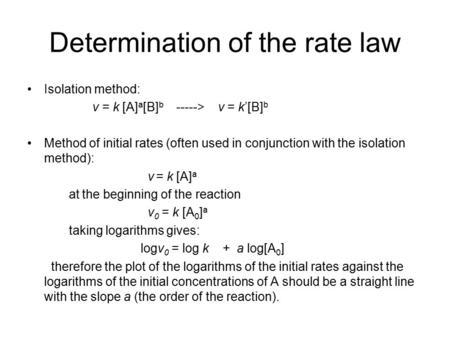 Determination of the rate law