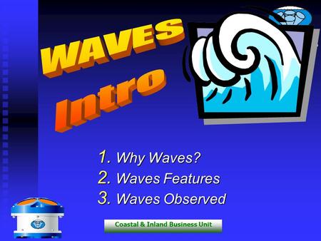 RD Instruments Home of the ADCP Coastal & Inland Business Unit 1. Why Waves? 2. Waves Features 3. Waves Observed.