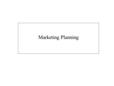 Marketing Planning.