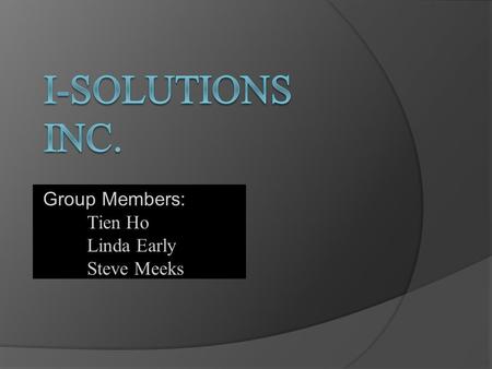 Group Members: Tien Ho Linda Early Steve Meeks. Who Dunnit Bookstore System Request  Project Sponsor: Thomas Jones, Owner of WhoDunnit Bookstore  Phone: