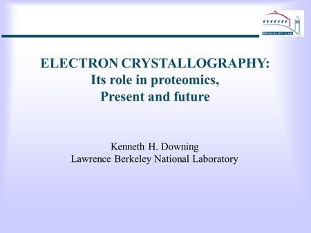 ELECTRON CRYSTALLOGRAPHY: