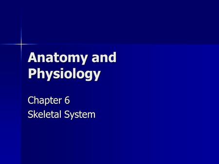 Anatomy and Physiology Chapter 6 Skeletal System.