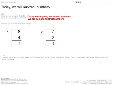 DataWORKS Educational Research (800) 495-1550  ©2011 All rights reserved. Comments? 2 nd Grade Math Number.