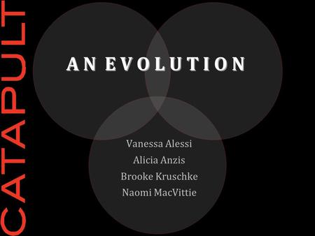 A N E V O L U T I O N Vanessa Alessi Alicia Anzis Brooke Kruschke Naomi MacVittie.