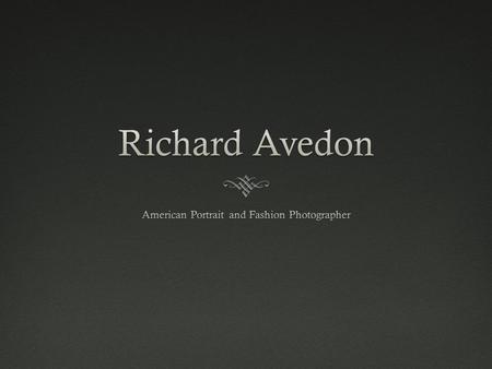 American Portrait and Fashion Photographer