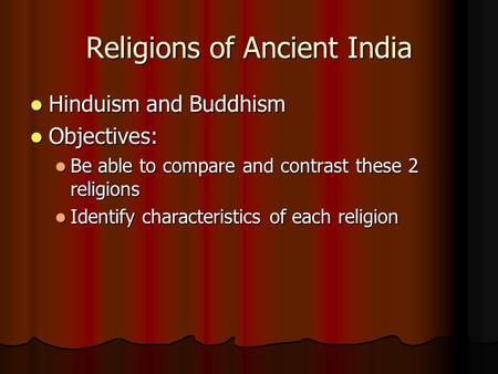 Religions of Ancient India