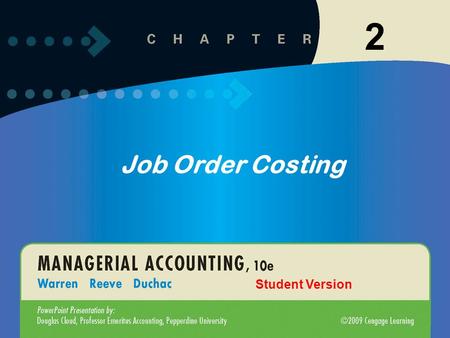 11-12-1 Click to edit Master title style Click to edit Master text styles –Second level Third level –Fourth level »Fifth level 1 2 Job Order Costing Student.