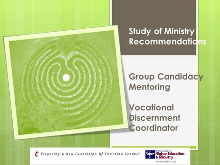 Study of Ministry Recommendations Group Candidacy Mentoring Vocational Discernment Coordinator.