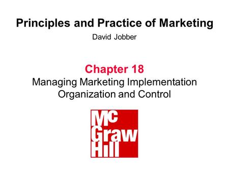 Principles and Practice of Marketing