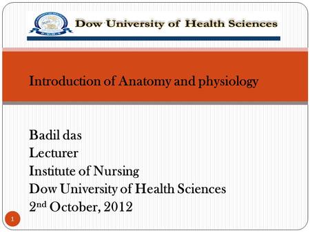 Introduction of Anatomy and physiology