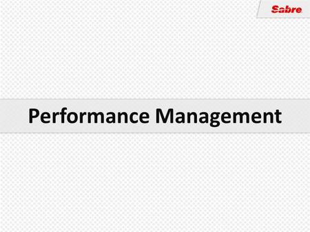 Performance Management