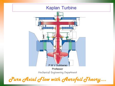 P M V Subbarao Professor Mechanical Engineering Department
