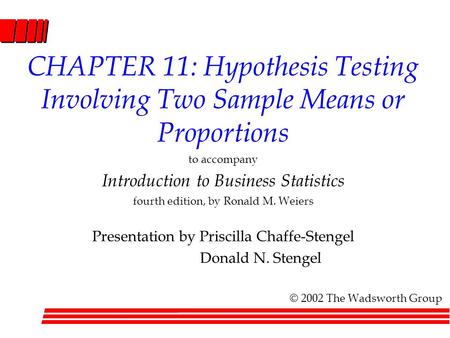 to accompany Introduction to Business Statistics