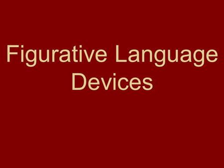 Figurative Language Devices. My image of poetry Open up a new KEYNOTE document 1.Click create presentation. 2.Click “Harmony” 3.Change the title slide.