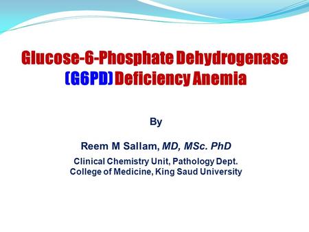 Glucose-6-Phosphate Dehydrogenase