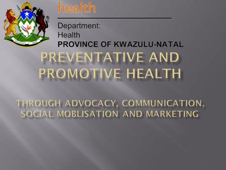 KZN Government connecting people to quality services Building blocks to better service delivery - Know your ward be street wise. I INTRODUCTION  The.