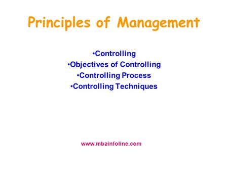 Principles of Management