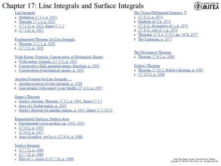 Main Menu Salas, Hille, Etgen Calculus: One and Several Variables Copyright 2003 © John Wiley & Sons, Inc. All rights reserved. Line Integrals a. Definition.