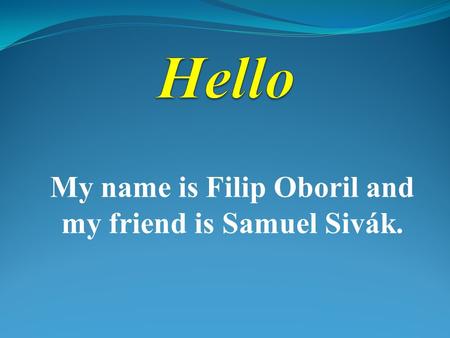 My name is Filip Oboril and my friend is Samuel Sivák.