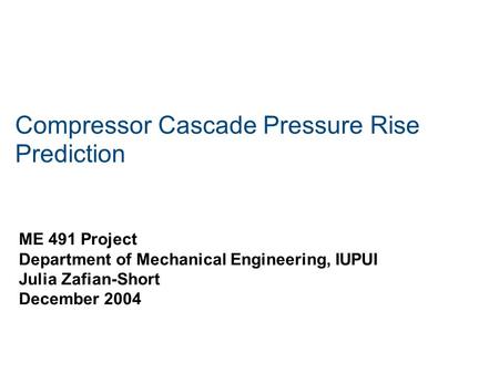 Compressor Cascade Pressure Rise Prediction