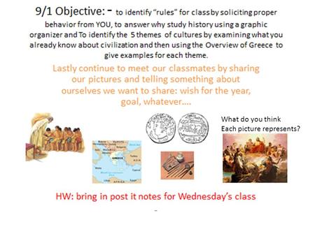 What do you think Each picture represents?. Daily Life 1.Was there division of Labor, what types? 2.What did the children do? 3.Were Male and Female.