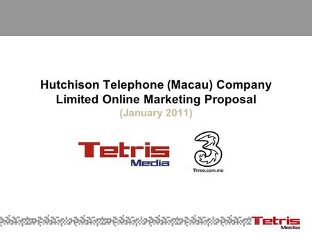 Hutchison Telephone (Macau) Company Limited Online Marketing Proposal (January 2011)