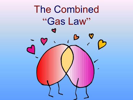 The Combined “ Gas Law ”. Various Gas Laws Boyles Law: –initial pressure equals final pressure times final volume  P 1 V 1  P 2 V 2 Charles Law: –the.