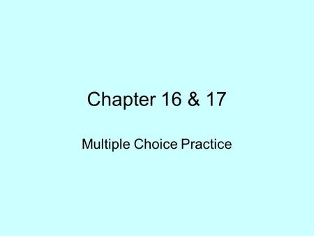 Multiple Choice Practice